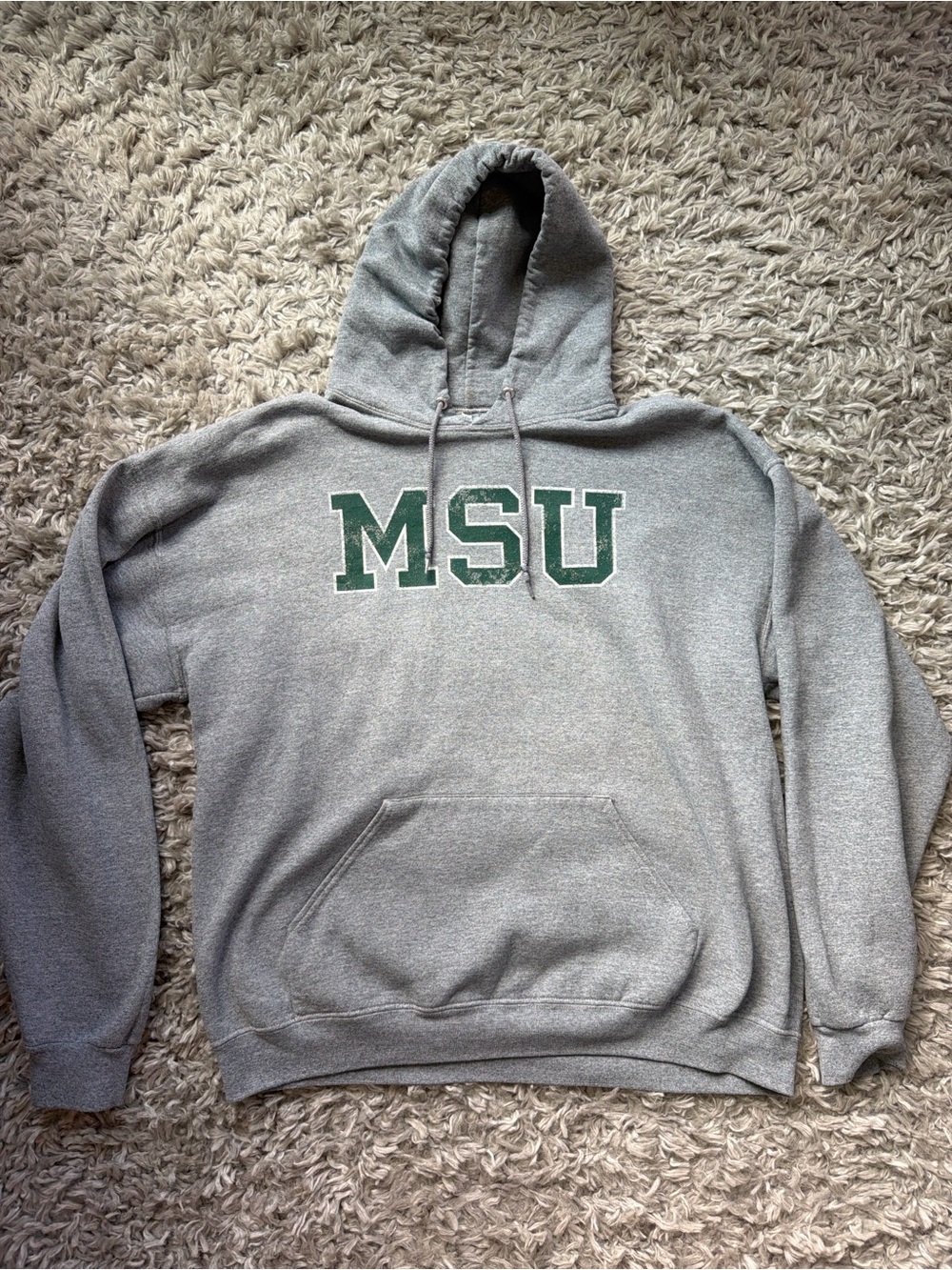 MSU XL Gray Hooded Sweatshirt